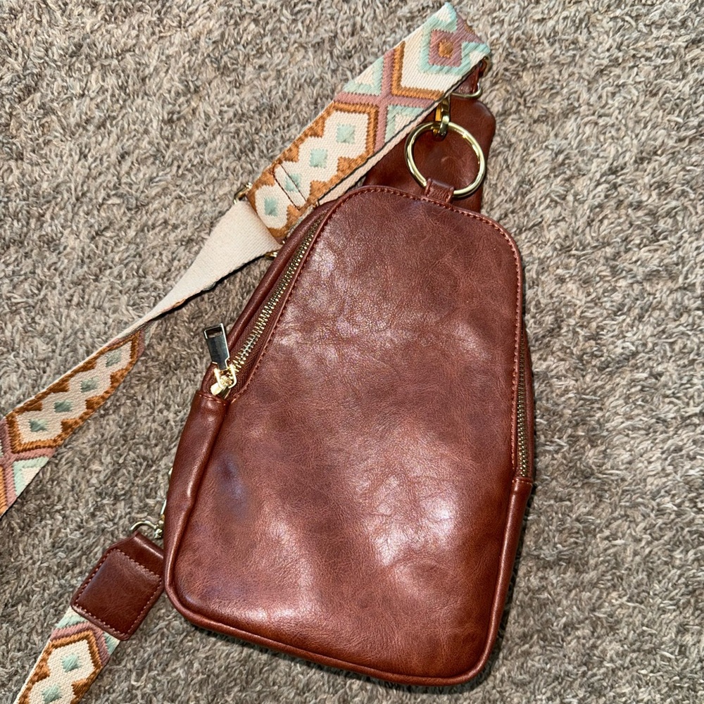 Brown Leather Crossbody Bag